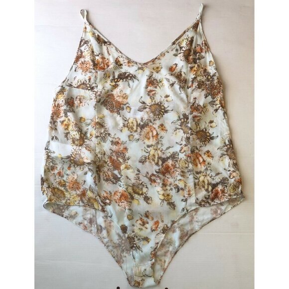 Somedays Lovin Womens Bungalow Floral Print Woven Bodysuit Teddy Size S M - Picture 2 of 12